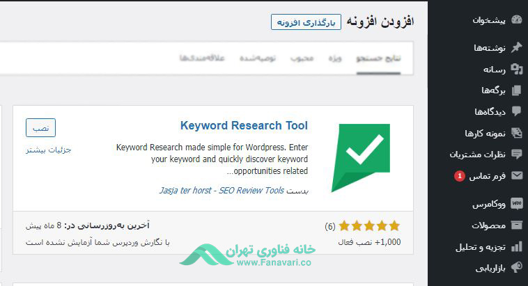 افزونه WordPress Keyword Tool