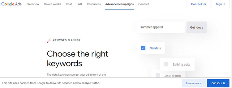  Google Keyword Planner