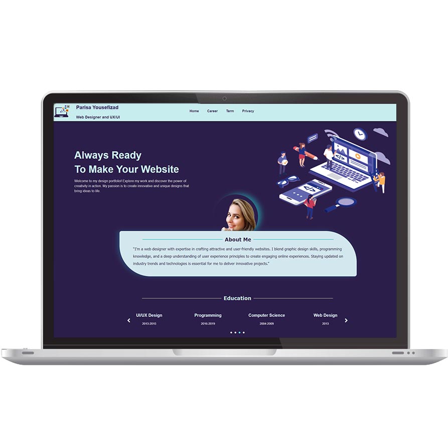 وبسایت نمونه کار Parisayousefizad.com