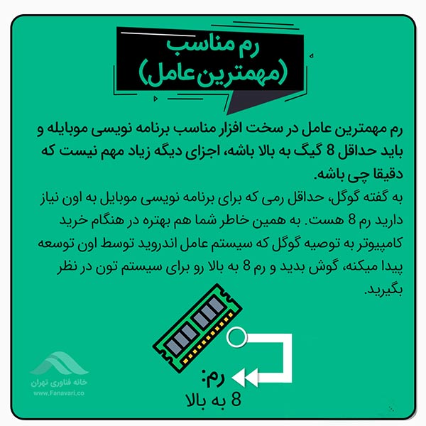 رم و سخت افزار مورد نیاز برای برنامه نویسی اندروید